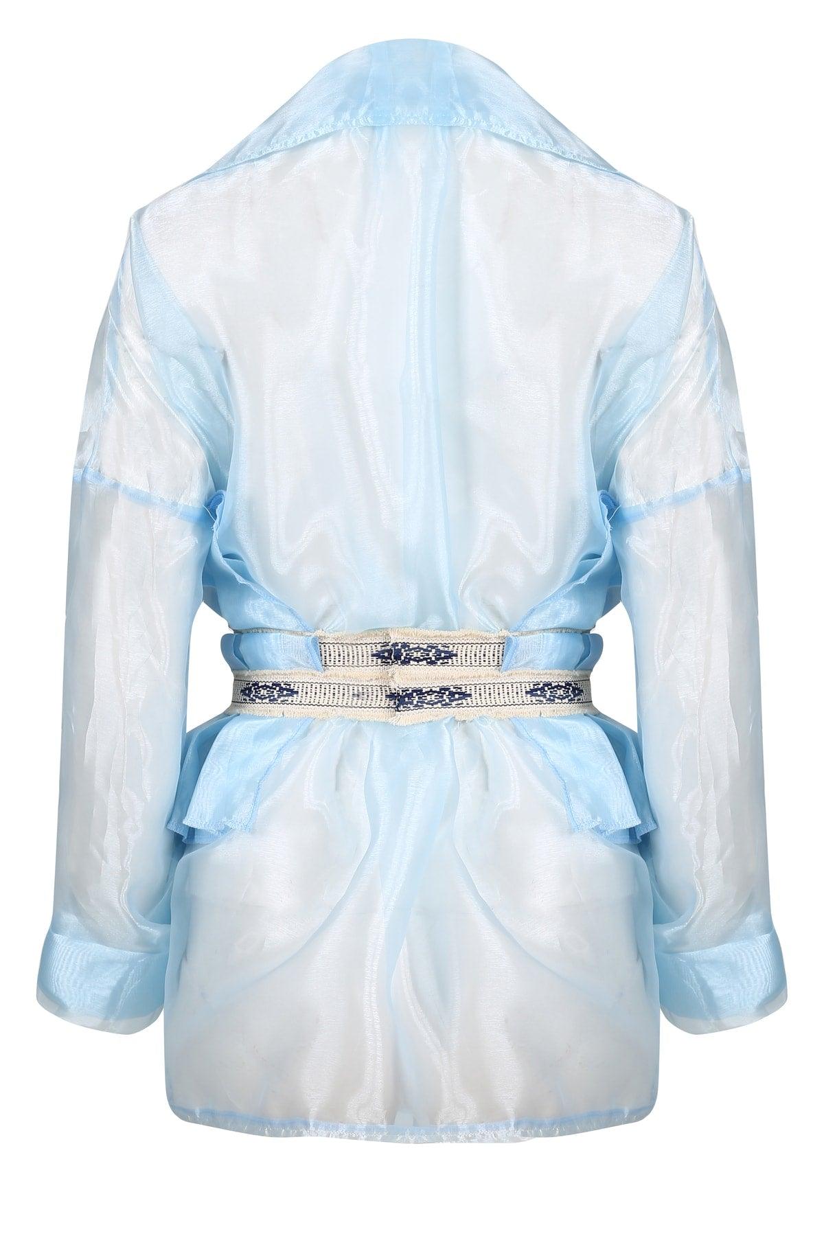 Special Design Couture Organza Pleated Silk Blouse - Swordslife