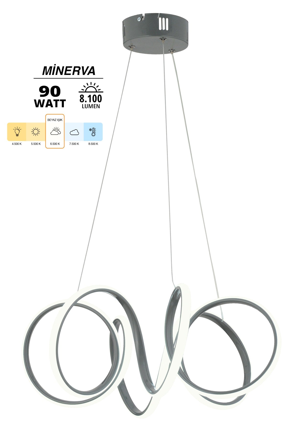 Minerva Smoked Modern Pendant Lamp Led Chandelier Living Room Kitchen Room Led Chandelier