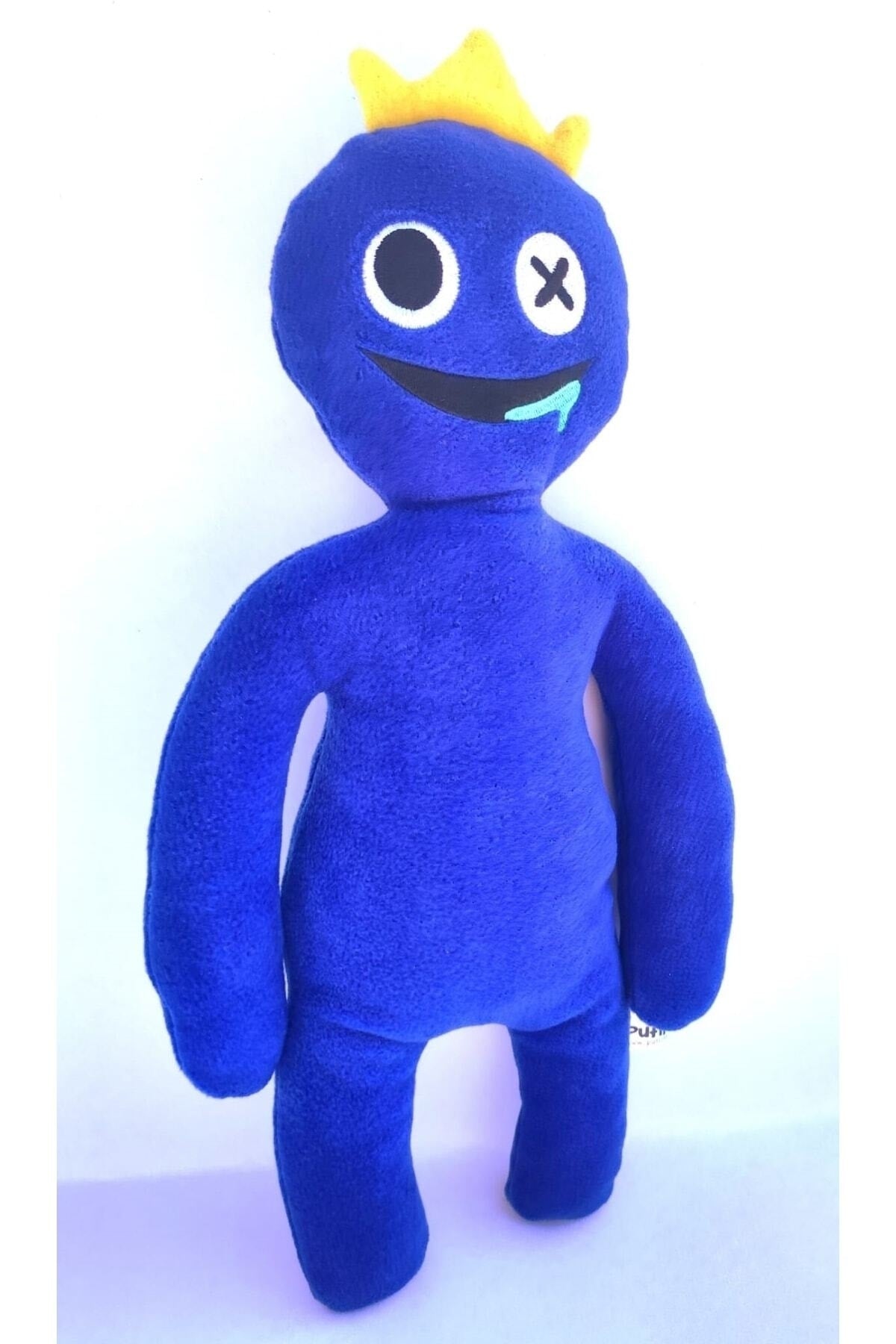 Roblox Rainbow Friends Blau-Gelbes Kronenmonster-Plüschtier - 45 cm - Blau-Gelb