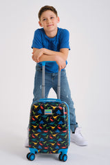 Kids Navy Blue Dinosaur Patterned Child Suitcase 16748