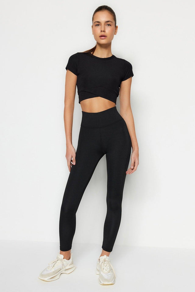 Black Gatherer Full Length Sports Leggings TWOAW21TA0029 - Swordslife