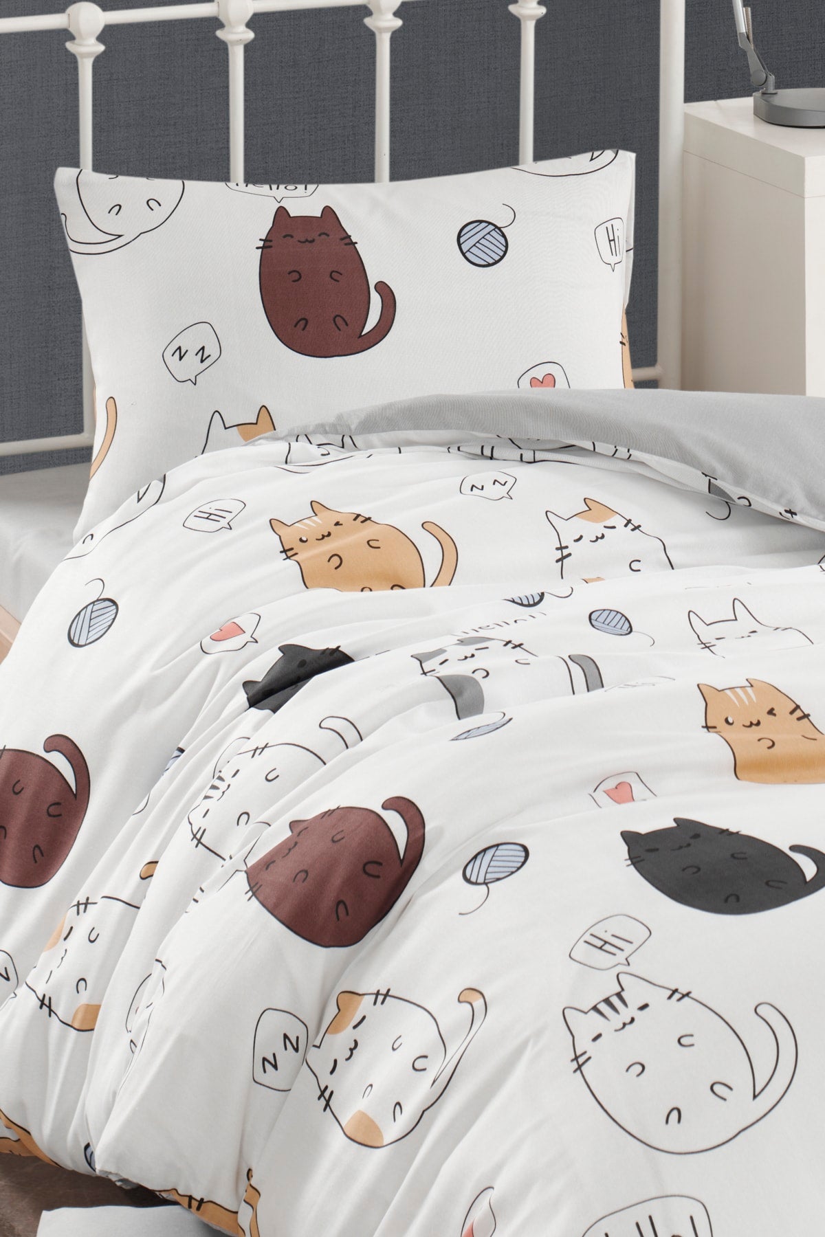 Easy To Iron Duvet Cover Set Single Hellocats White