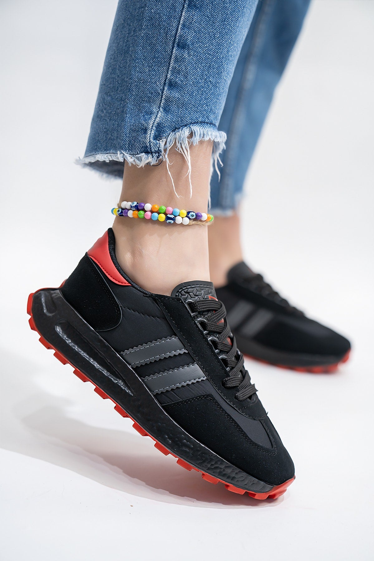 Unisex Snkr Black Red Casual Casual Sports Shoes Sneaker