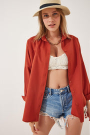 Women's Tile Oversize Long Basic Shirt DD00842 - Swordslife