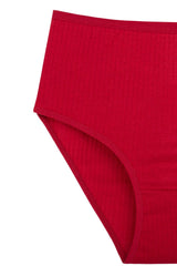 5-pack Mixed Women's High Waist Ribbed Panties Plum, Green, Claret Red, Black, Gray-bt2-a6 - Swordslife