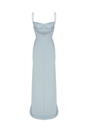 Women's Blue Strap Slit Dress - Swordslife