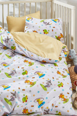 Rabbit Patterned Digital Print Baby Duvet Cover Set
