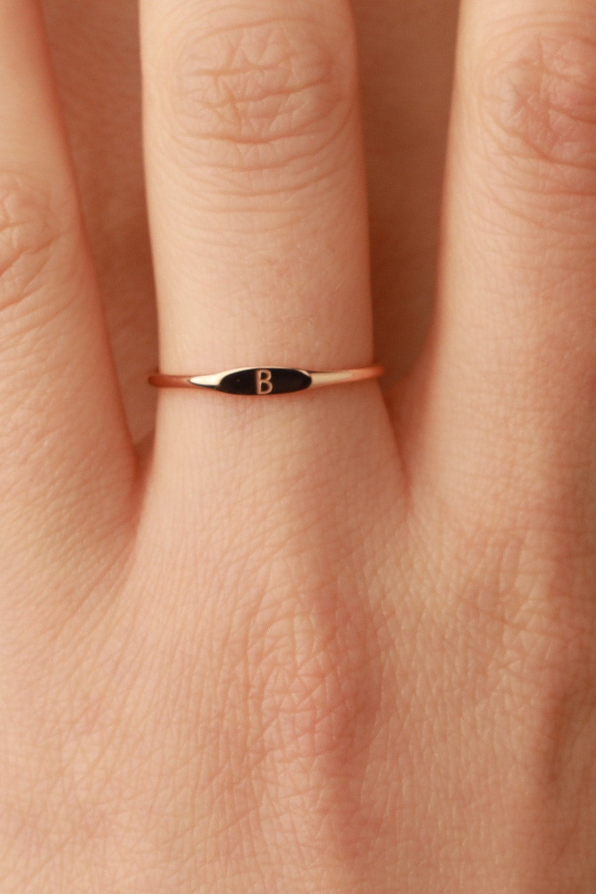 925 Sterling Silver Minimal Letter Ring With The Letter You Wish Special For You