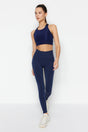 Vella - Navy Blue High Waist Contouring Tights - Swordslife