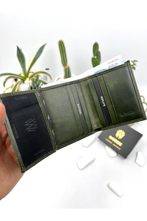 Lisande Genuine Leather Kibar Men'S Wallet Crazy Green