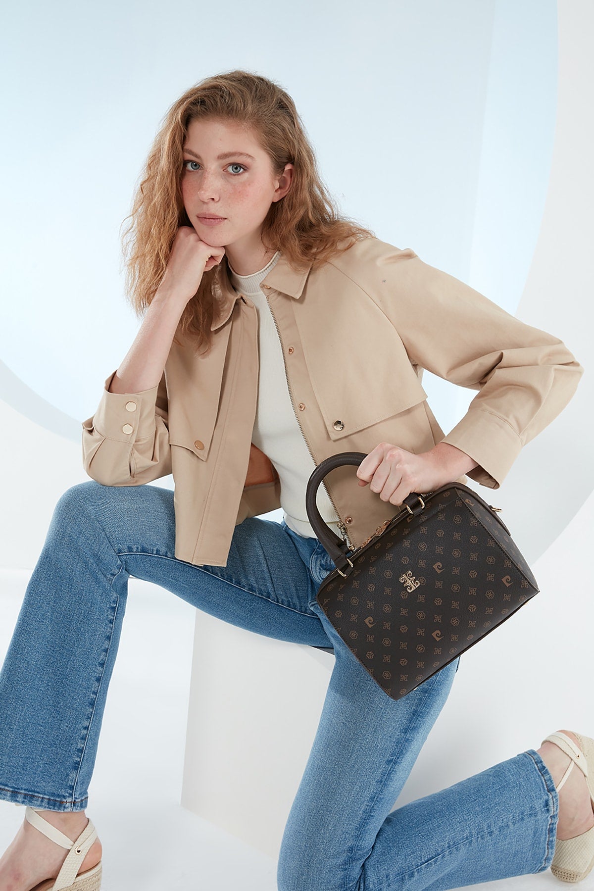 Brown Monogram Women's Shoulder Bag 05PO22K1701