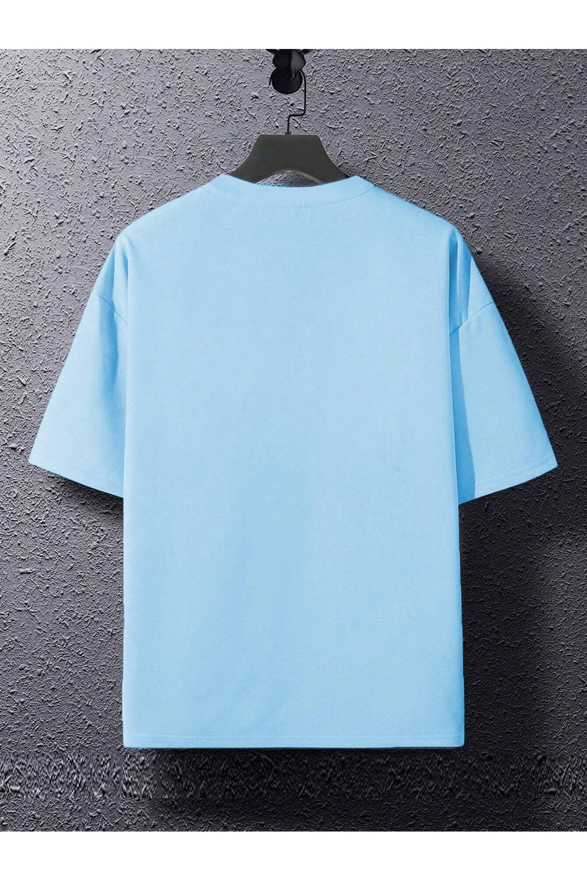 Schwarzes, bedrucktes Oversize-T-Shirt mit Rundhalsausschnitt von Sokak Bebe Blue Dreamer