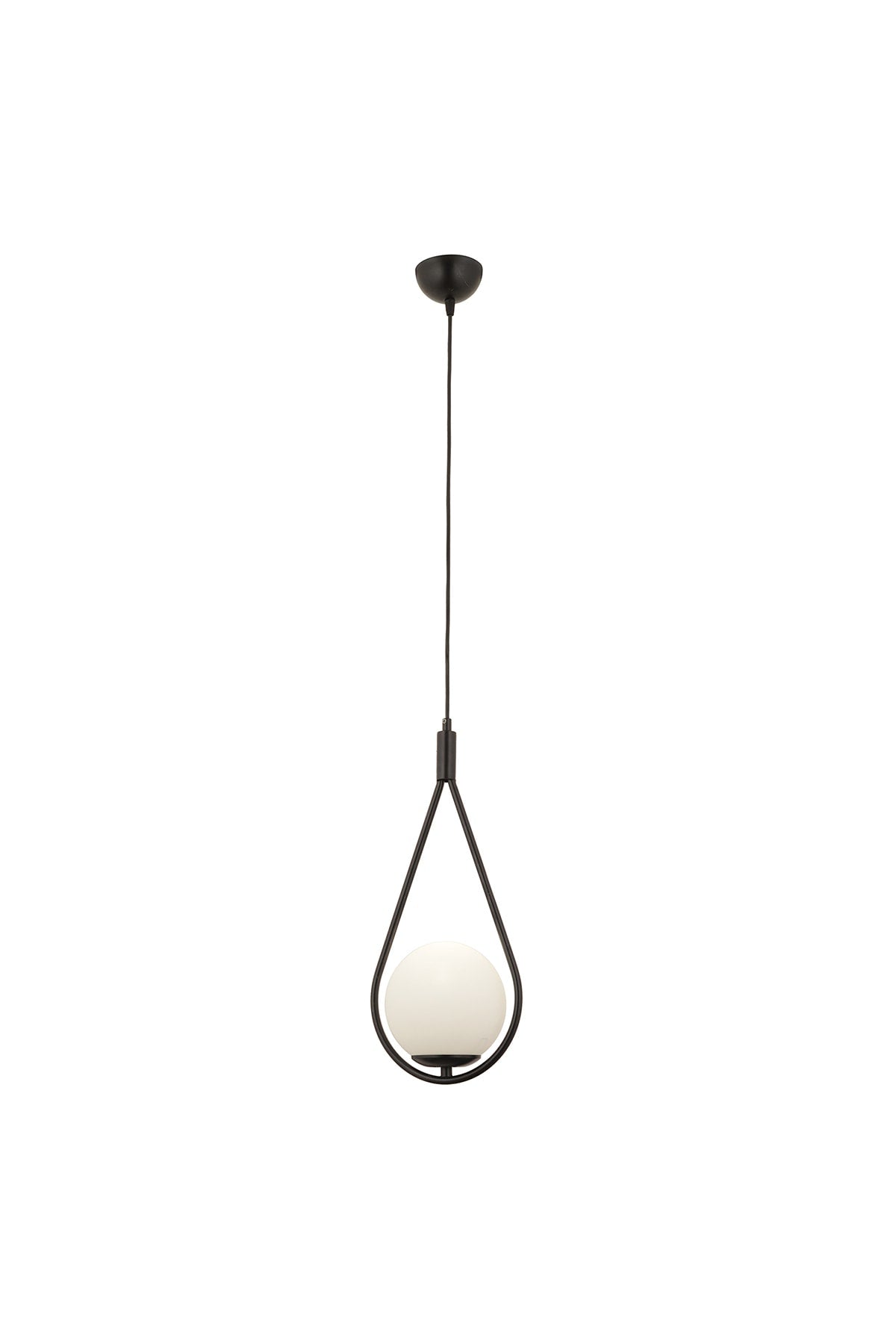 Mirza Single Black Pendant Lamp with White Glass Modern Pendant Lamp Kitchen Living Room Pendant Lamp Chandelier