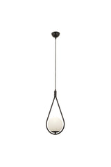 Mirza Single Black Pendant Lamp with White Glass Modern Pendant Lamp Kitchen Living Room Pendant Lamp Chandelier