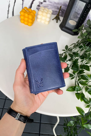 Pescol - Smartcard-Etui/Geldbörse aus echtem Leder mit RFID-Schutzmechanismus, hochwertige Verarbeitung