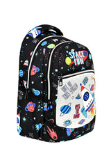 3-pack Elementary School Space Patterned, Waterproof School Bag with Food and Pencil Holder for Boys