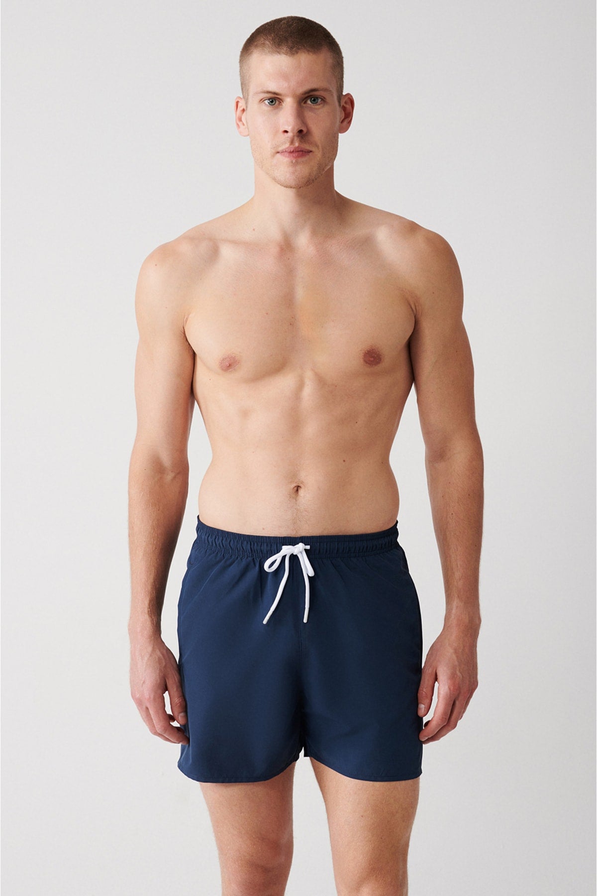 Men'S Indigo Quick Dry Printed Standard Size Swimwear Marine Shorts E003802