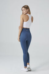 Gela High Waist, Flexible And Gathering Sports Leggings Natural Blue - Swordslife