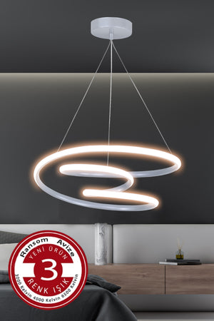 3 Color Modern Pendant Lamp Galaxy Silver Case "Without Remote Control" 3 Color Led Chandelier