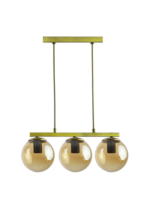 Caesar Honey Glass Antique Modern Design Dining Table Top - Living Room 3-Piece Chandelier