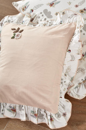 Lora Baby-Bettwäsche-Set für Mädchen, 100 % Bio-Baumwolle, handbestickt, bedruckt, 100 x 150 cm