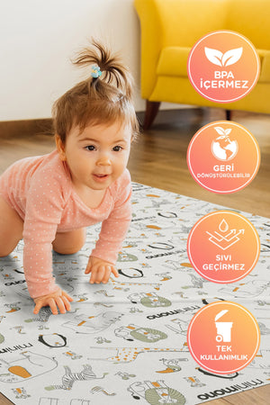 Highchair Under And Activity Supplementary Cover | 3-Pack 30 Pieces | Use Discard | Forest Animals