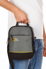 Unisex Gray 6 Compartment Adjustable Long Strap Waterproof Portfolio Bag Cross Hand And Shoulder Bag