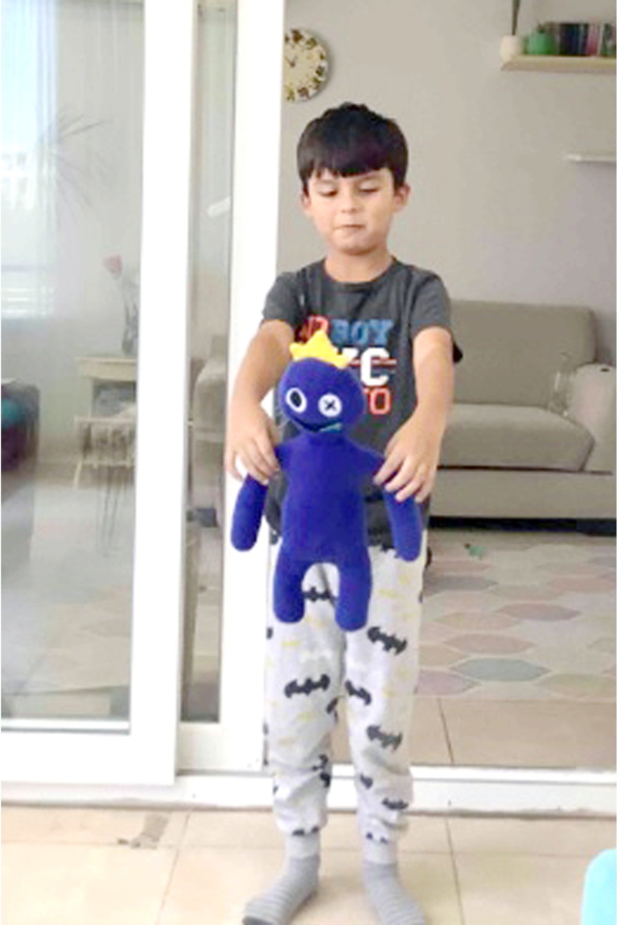 Rainbow Friends Blue Crown Monster Plush Toy (Blue Color)