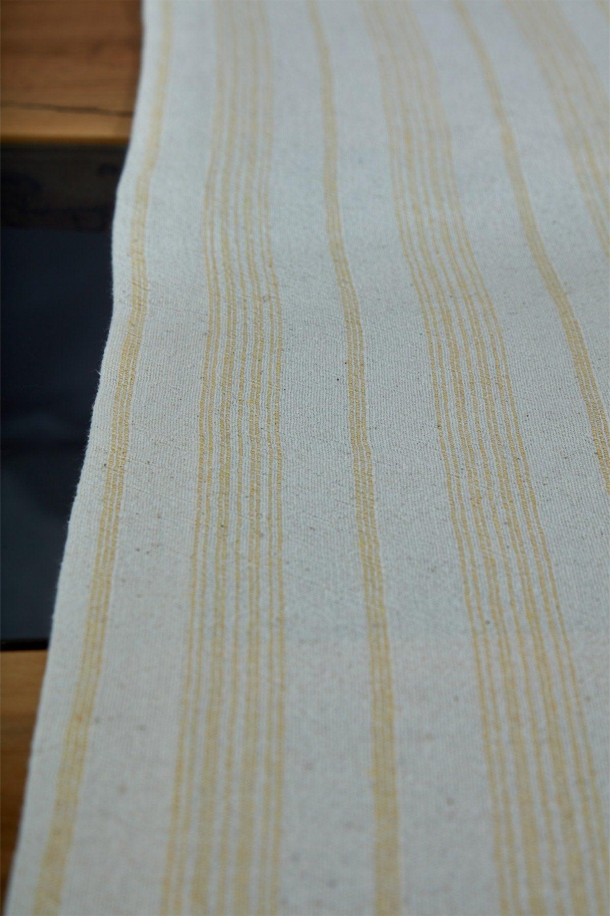 Washed Cotton Mustard Runner Table Cloth 50x150 Cm - Swordslife