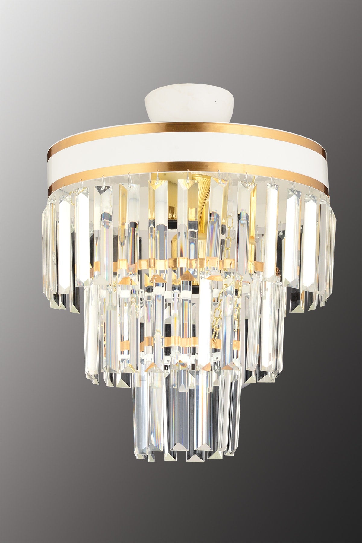 Çağla 3 Layer White To Gold Gilded 30 Luxury Chandelier