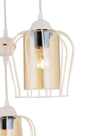 Parachute Pendant Lamp Set Of 2 White Modern Downward Facing Chandelier