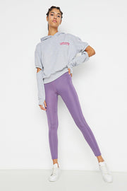 Lilac Full Length Sports Tights with Push-Up TWOAW21TA0030 - Swordslife