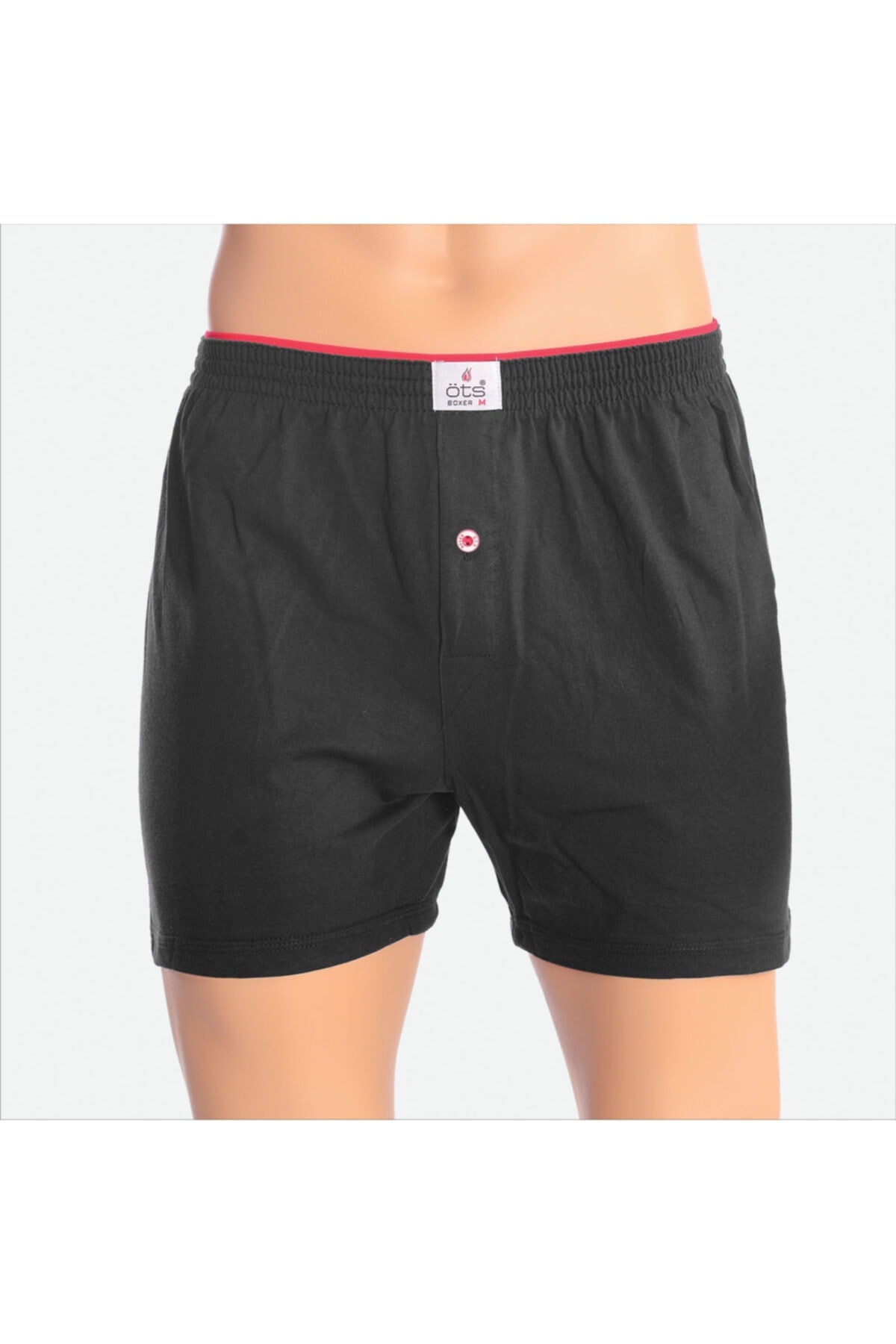 6 Pack Men'S Single Jersey Boxer Black