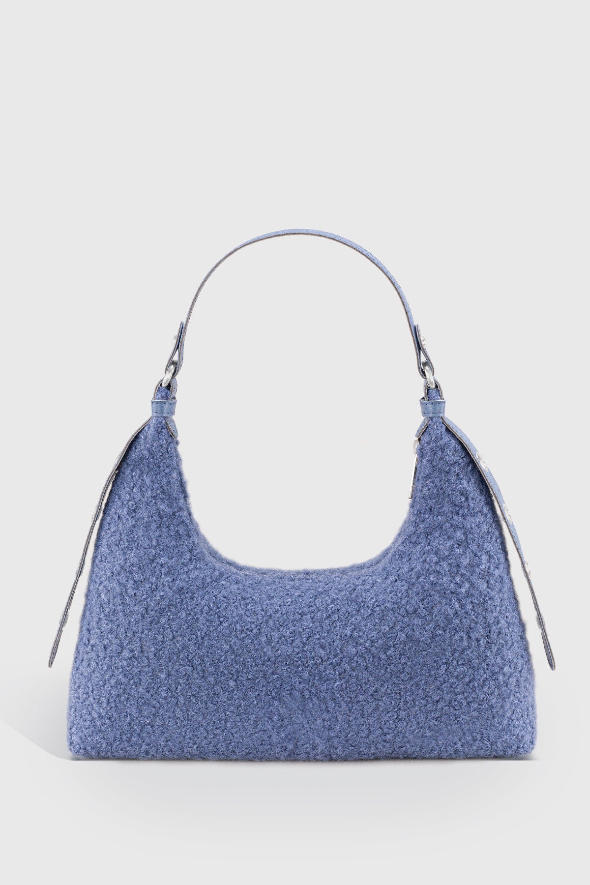 Women's Faux Fur Blue Baguette Bag 205