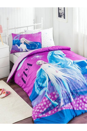 Licensed Quilted All Season Duvet Cover Set Elsa Frozen Snow