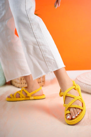 Yellow Rope Sandals - Swordslife