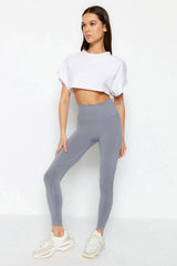 Vella - Gray High Waist Gainer Leggings - Swordslife