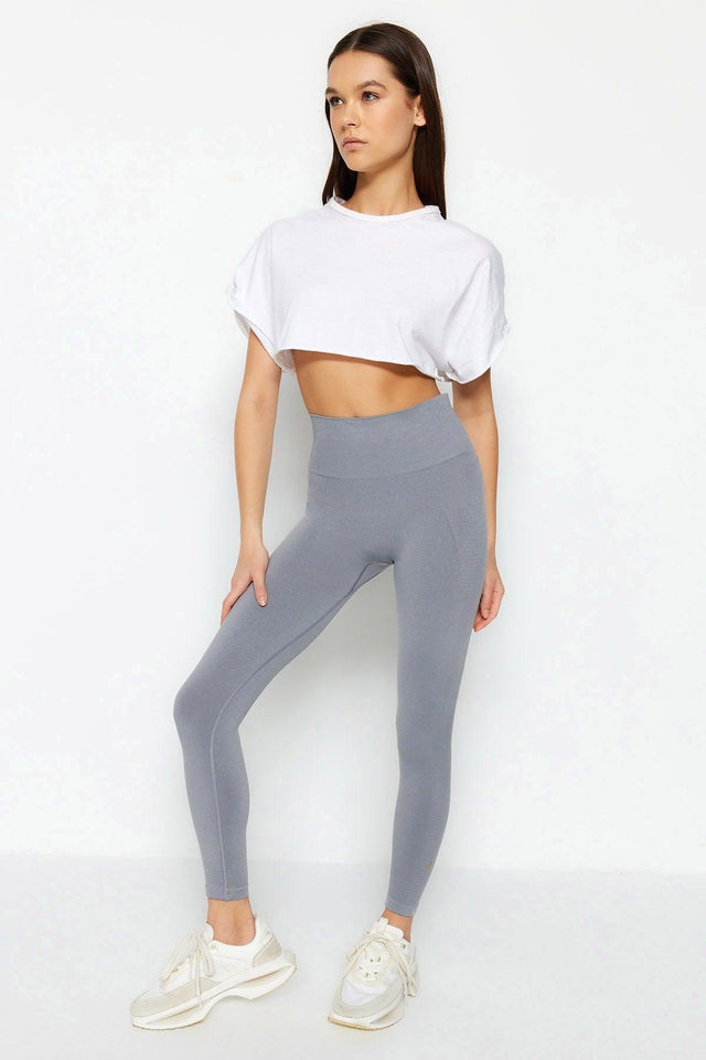 Vella - Gray High Waist Gainer Leggings - Swordslife