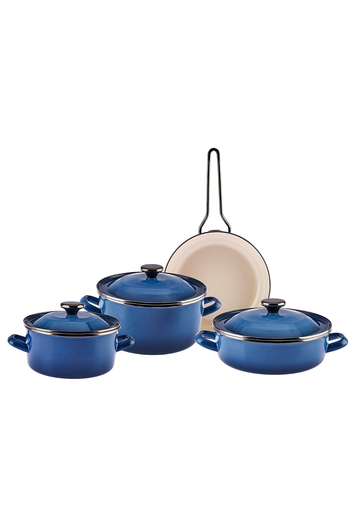 Pietra 7-teiliges Emaille-Kochgeschirr-Set, Marineblau
