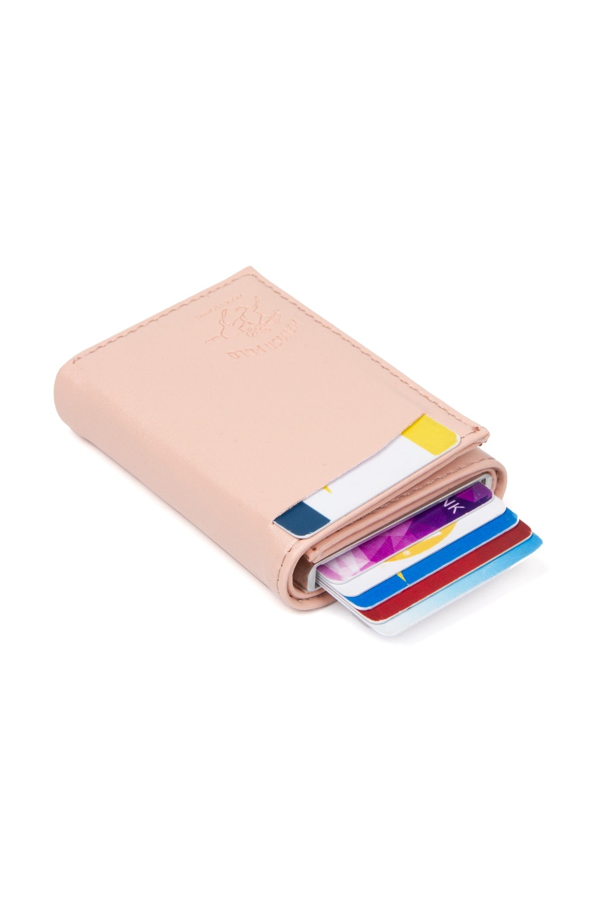 Unisex Leather Aluminum Mechanism Sliding Card Holder Wallet With Paper Money Compartment