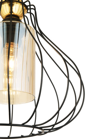 Single Large Planet Black Modern Downward Facing Chandelier