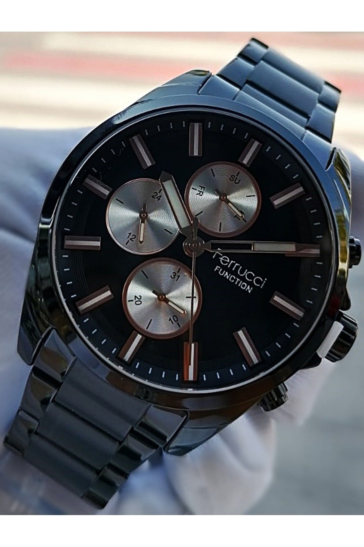 Silver Men'S Wristwatch 3 Atm Waterproof Functions Active Stainless Steel