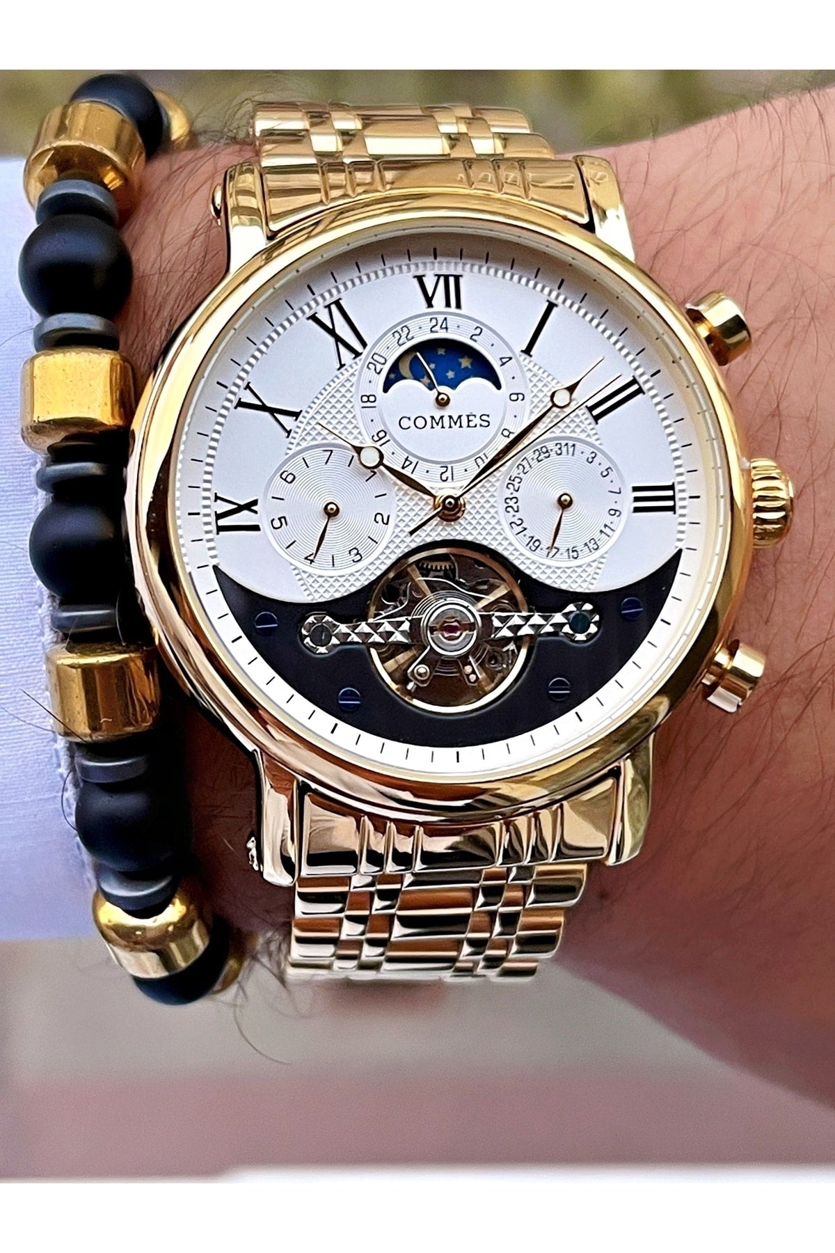 Zeit Automatische Bewegung Luxus Herren Armbanduhr