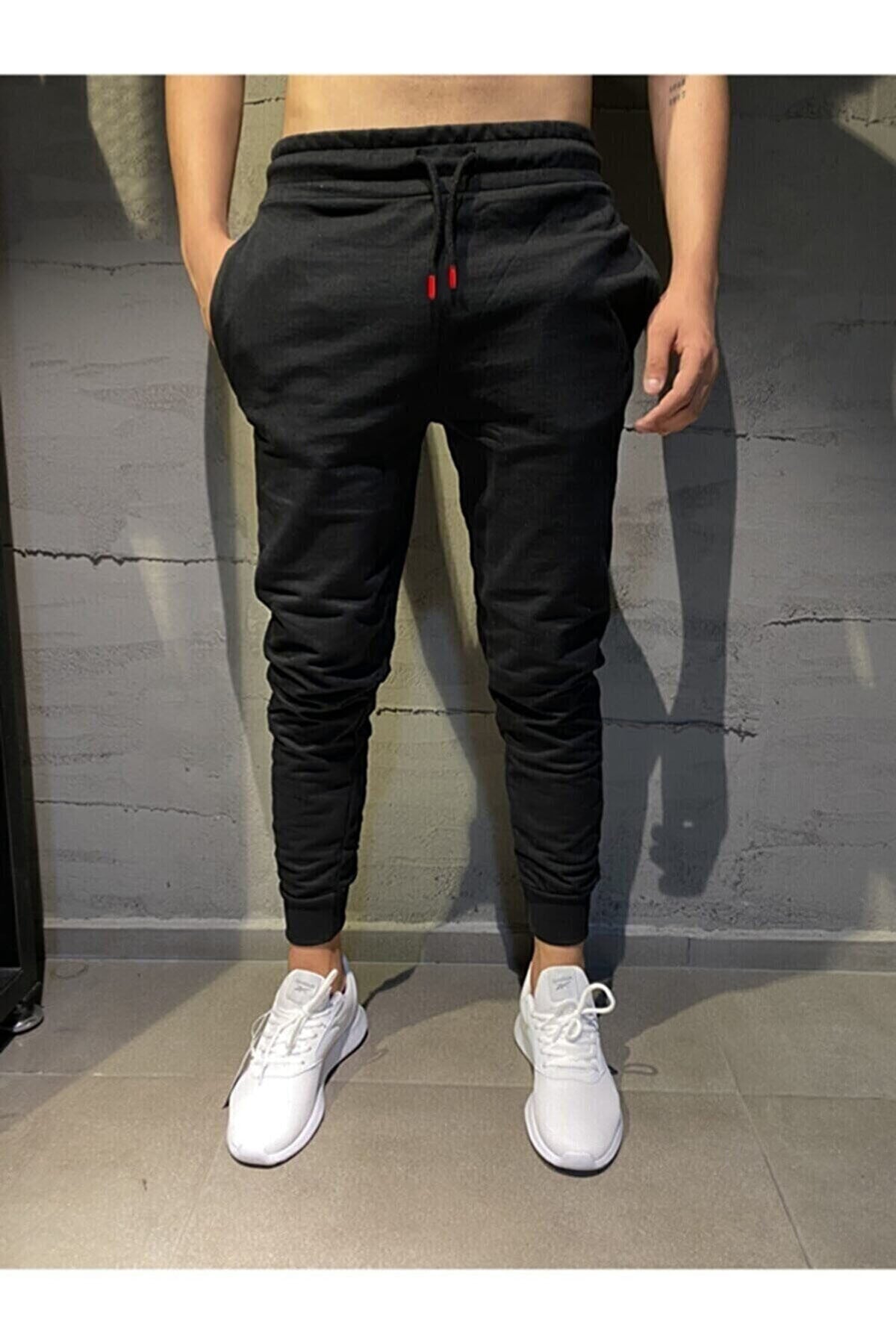 Men'S Black Summer Slim Fit Slim Fit Jogger Sweatpants