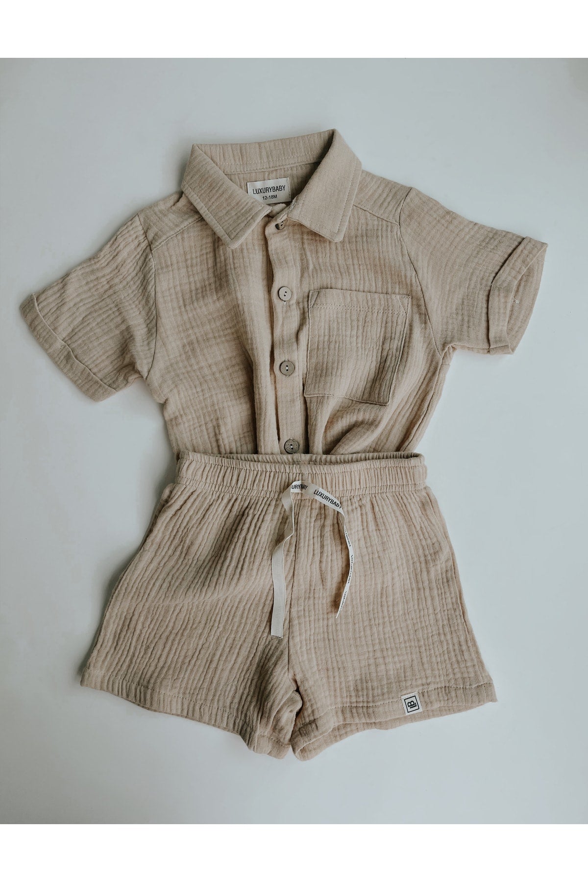 Organic Muslin Shirt Shorts Baby Set