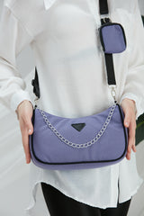 Lilac U6 Women's Cross Shoulder Bag with Chain Strap Detailed And Adjustable Strap Wallet B:12 E:27 G:1