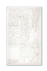 Datça Patchwork Natural Cotton 2 Piece Bathroom Rug Set 60x100 50x60 Cm White - Swordslife
