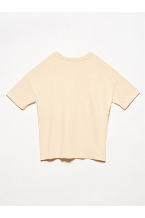 Women's Beige Basic T-shirt 3683 - Swordslife