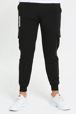 Unisex-Jogginghose mit Reflektor-Print und detaillierter Commando-Tasche
