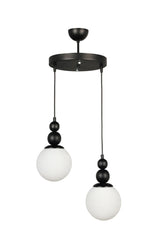 Infinite 2nd Chandelier Black and White Glass